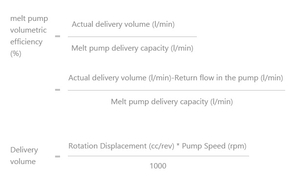 melt pump volumetric efficiency
