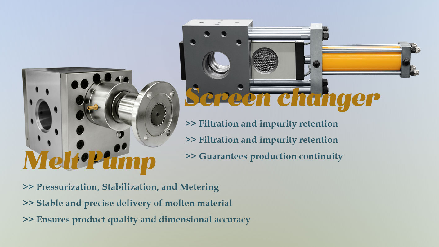 TPU extrusion melt pump and single plate screen changer